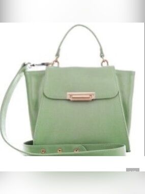 Structured Mint Green Top-Handle Satchel with Detachable Strap